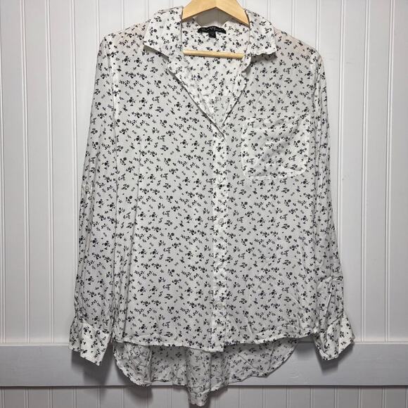 Velvet Heart Women's Long Sleeve Floral Print Shirt Blouse Button Down Hi Low - Picture 2 of 9
